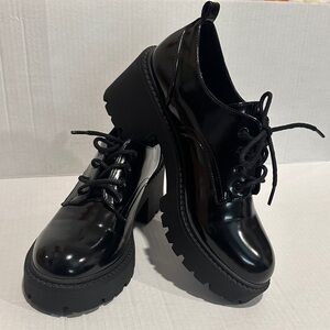 Madden girl - Black Chunky Heel Oxford Shoes